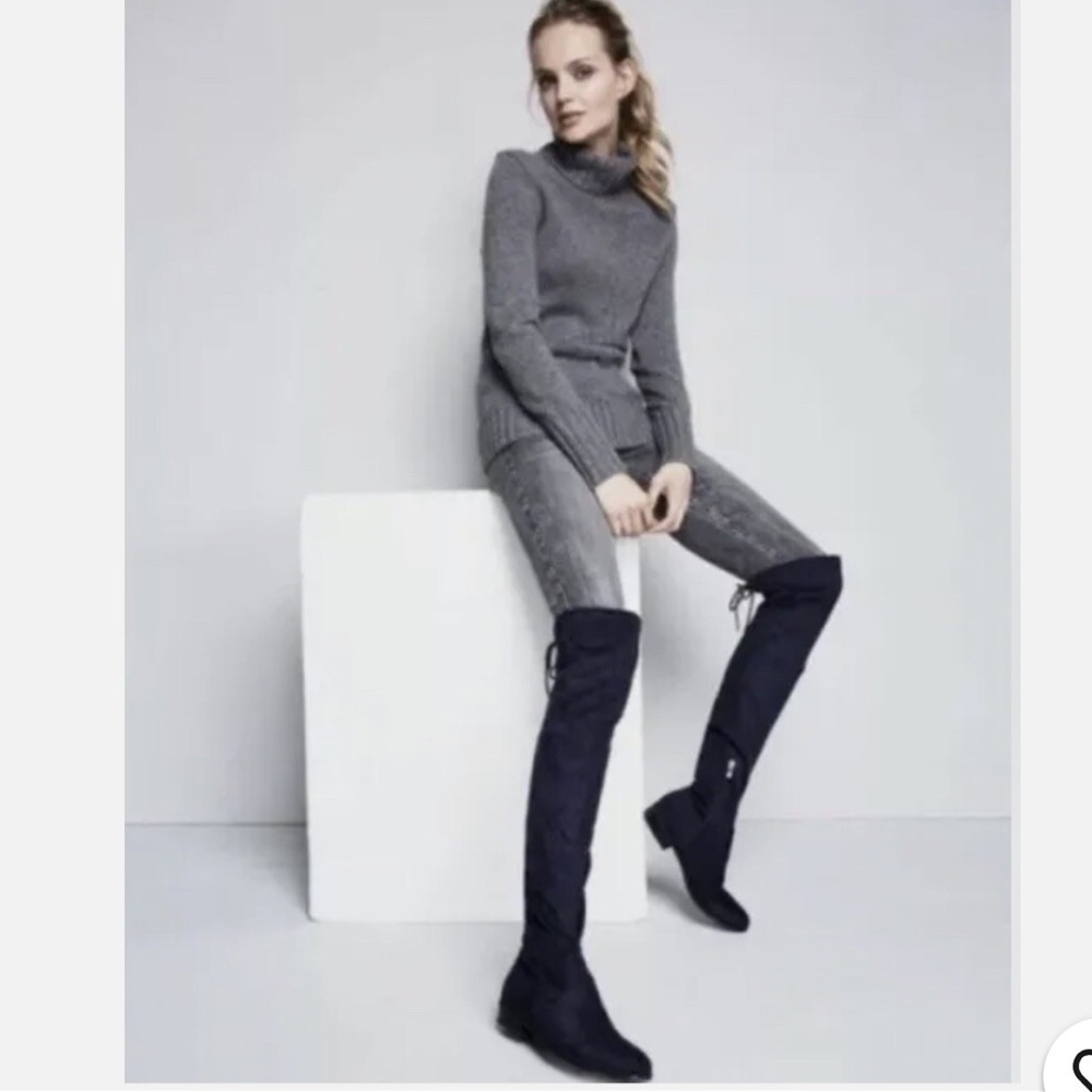 New Marc Fisher Womens Humor 2 Black Over-The-Knee Boots